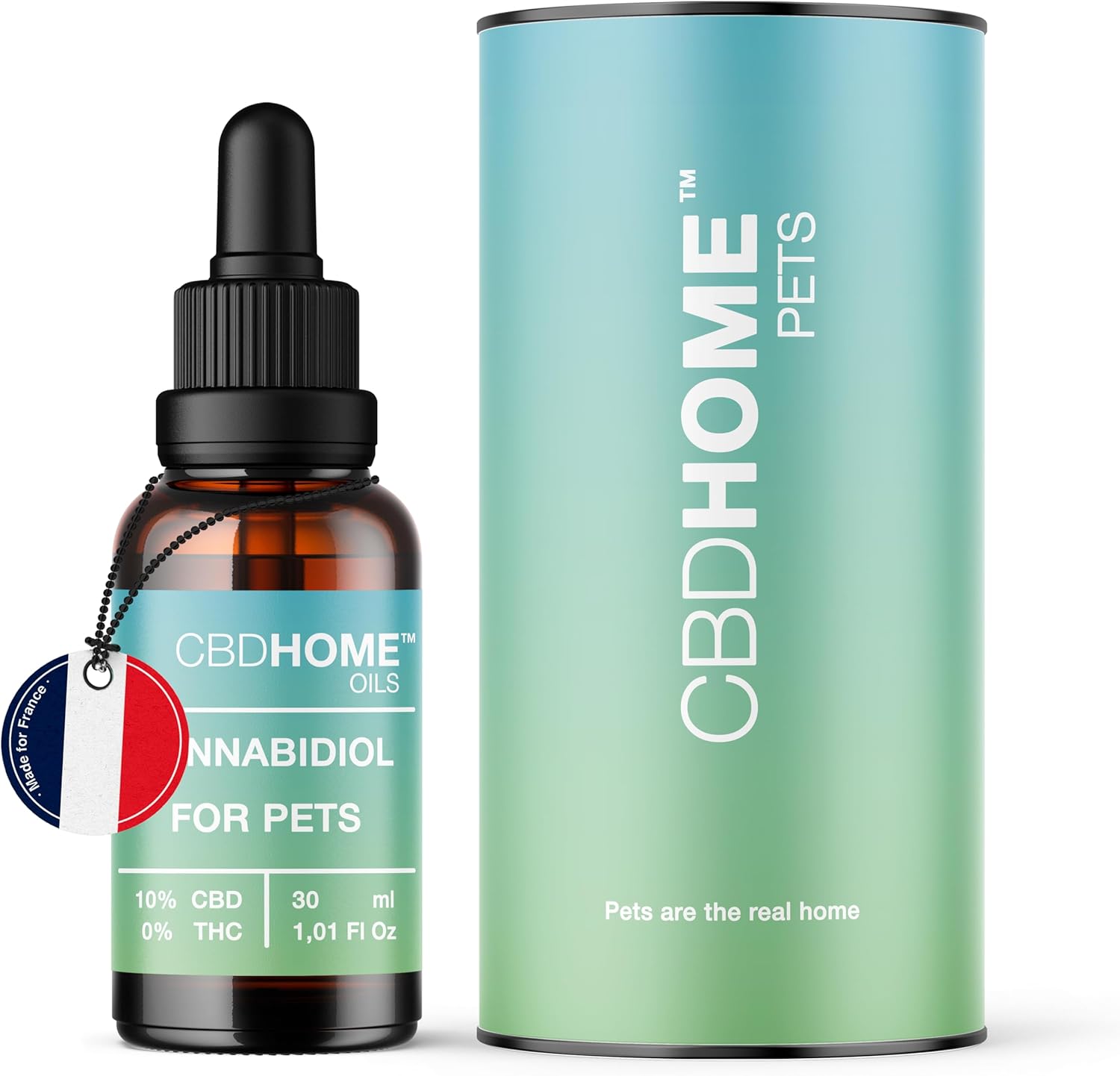 CBD HOME Pets - Huile de CBD 5% + Huile d'Olive Bio - Huile pour animaux - 30 ml - Aide à la relaxation et au bien-être de votre animal - Convient aux chiens et aux chats - Fabriqué en UE