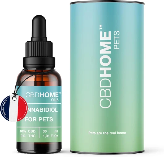 CBD HOME Pets - Huile de CBD 5% + Huile d'Olive Bio - Huile pour animaux - 30 ml - Aide à la relaxation et au bien-être de votre animal - Convient aux chiens et aux chats - Fabriqué en UE