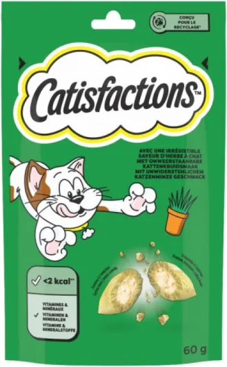 Friandises pour Chat – Saveur Herbe à Chat – Récompenses pour Chats Adultes et Chatons – 60 g (Lot de 6) Herbe à Chat 60 g (Lot de 6)