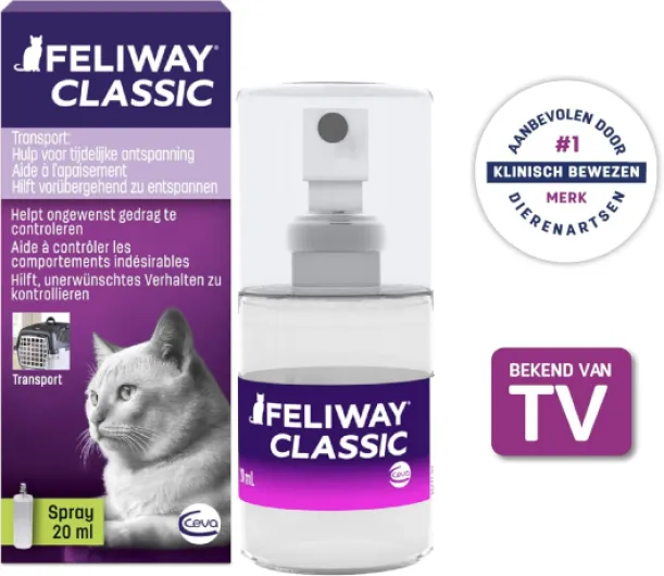CEVA Animal Health Feliway Pheromone Travel Spray, 20mL pour Chat, Violet, 4 cm x 10, Plastique