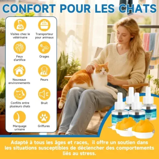 Test VICSOM 6 en 1 Diffuseur de phéromones : un anti-stress correct pour chats anxieux, sans faire de miracle