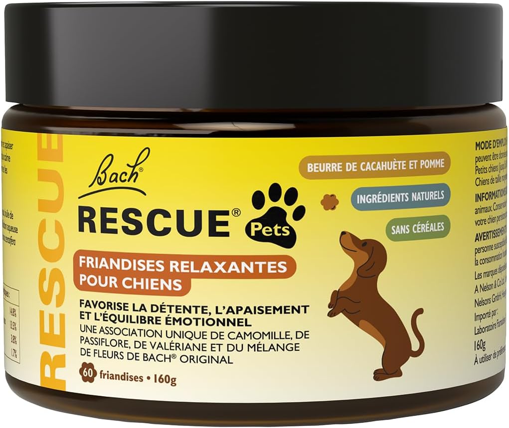 Pets - Friandises pour Chiens - Sérénité pour Voyage, Bruit, Solitude, Visite vétérinaire - Vegan & sans Alcool - Naturel